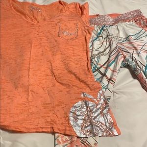 2pc outfit- Apple Bottoms,spring color,peach,green